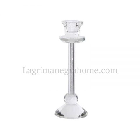 Candelabro cristal tallado 22cm - Lágrima Negra Home
