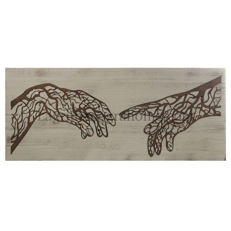 cuadro madera la creacion de adan