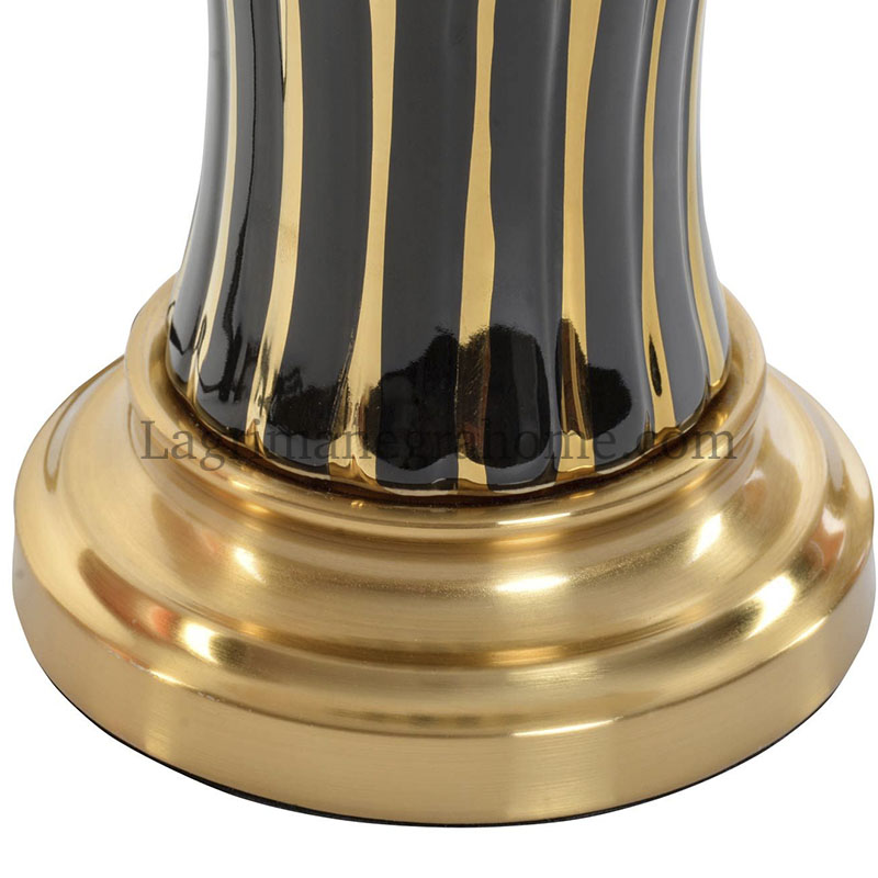 lámpara cerámica negra dorado