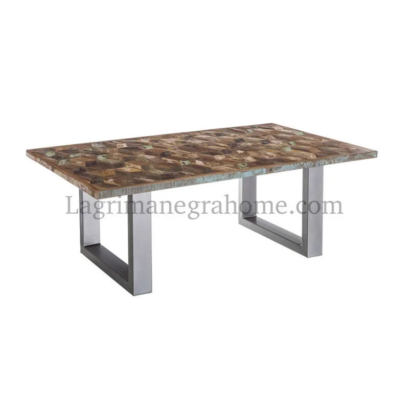 mesa centro madera geometrica