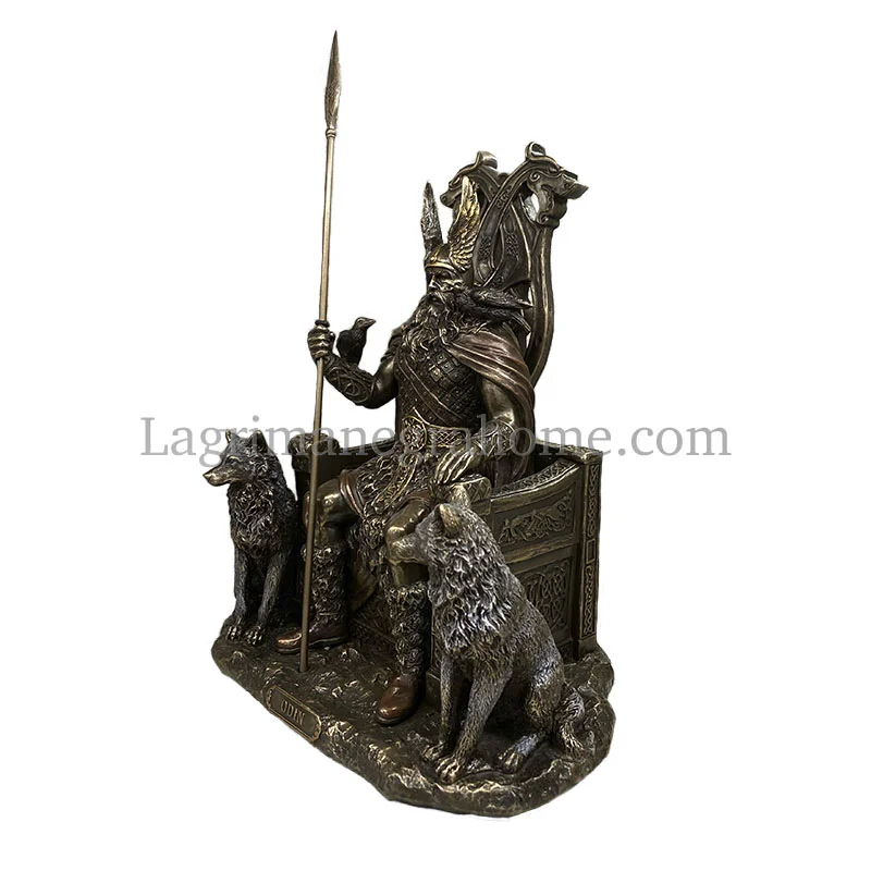 Escultura dios nórdico odín en trono