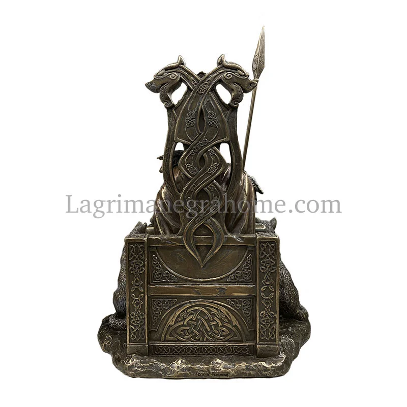 Escultura dios nórdico odín en trono