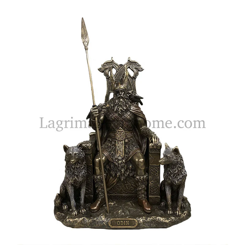 Escultura dios odín en trono