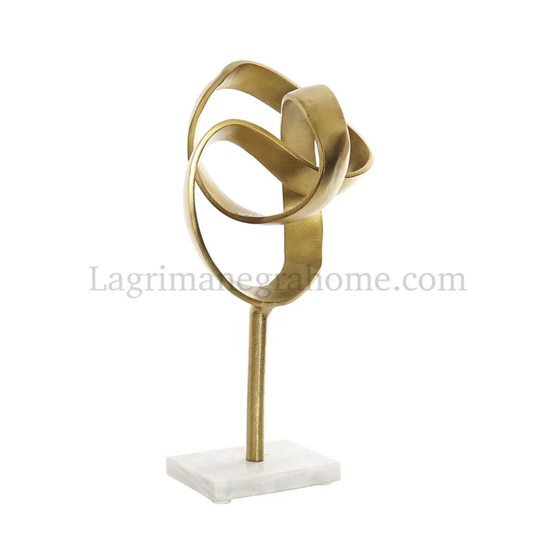 Escultura figura nudo aluminio oro y mármol