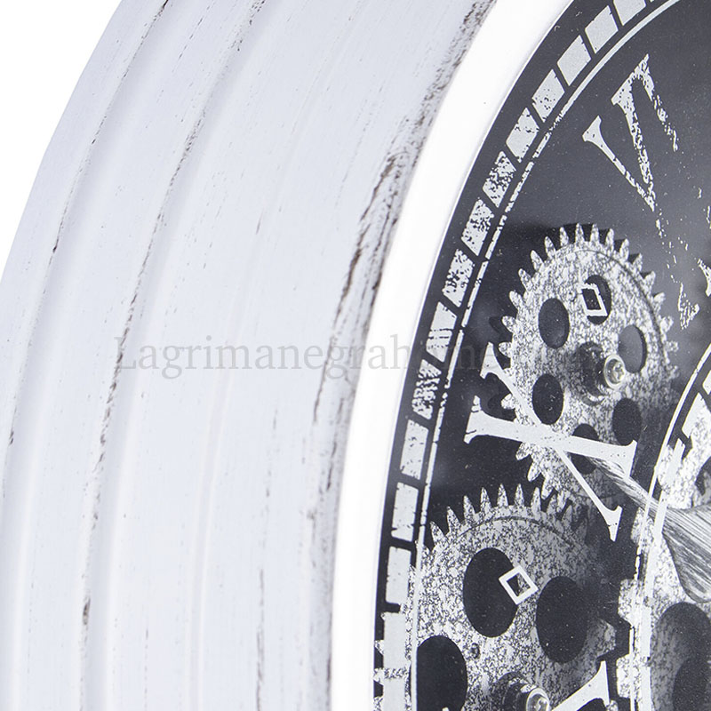 Detalle Reloj Pared Blanco Mecanismo