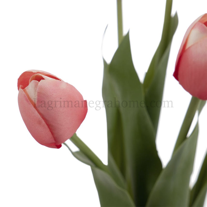 Detalle Flores Tulipanes Rosas Planta Artificial
