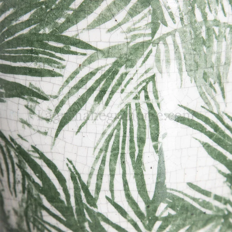 Detalle Maceteros Cerámica "Hojas de Palmeras"