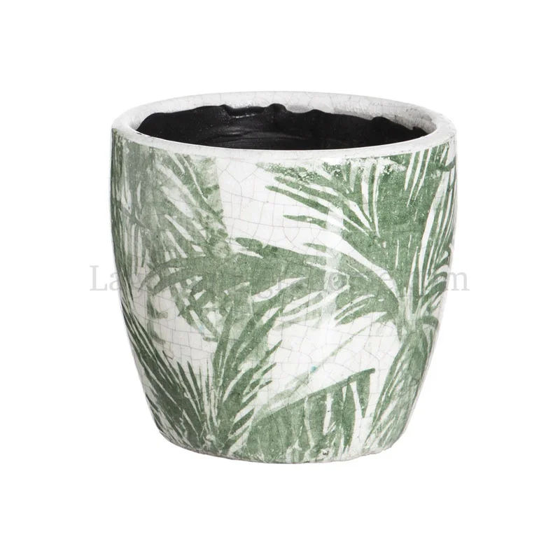 Maceteros Cerámica "Hojas de Palmeras" tamaño pequeño