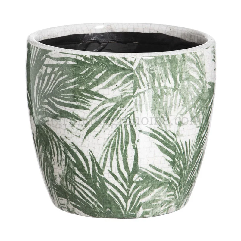 Maceteros Cerámica "Hojas de Palmeras" tamaño grande