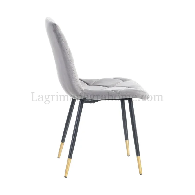 Perfil Silla Arés Terciopelo Gris