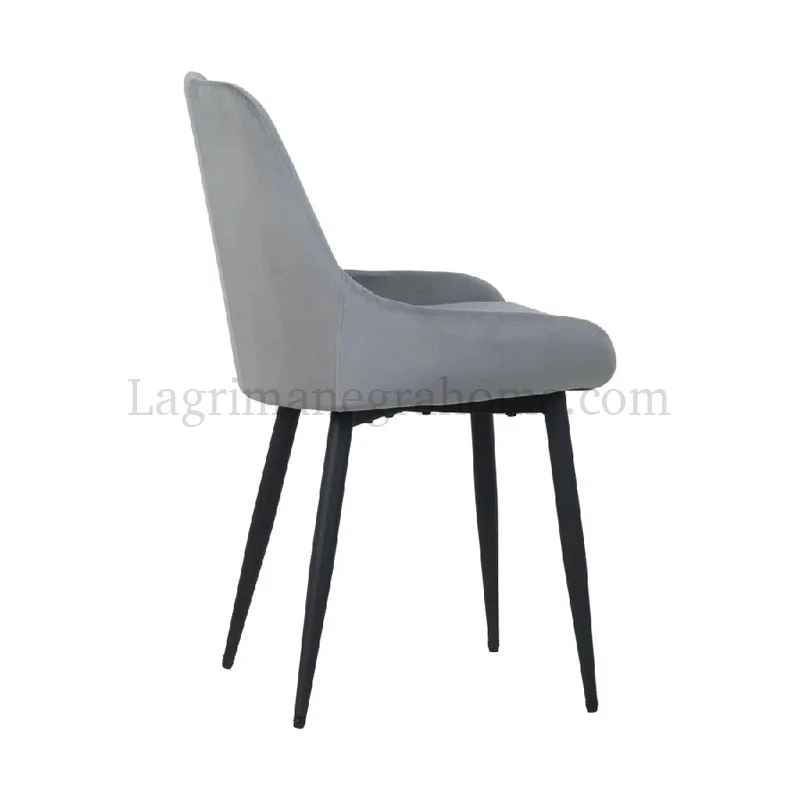 Perfil Silla Carlota Terciopelo Gris