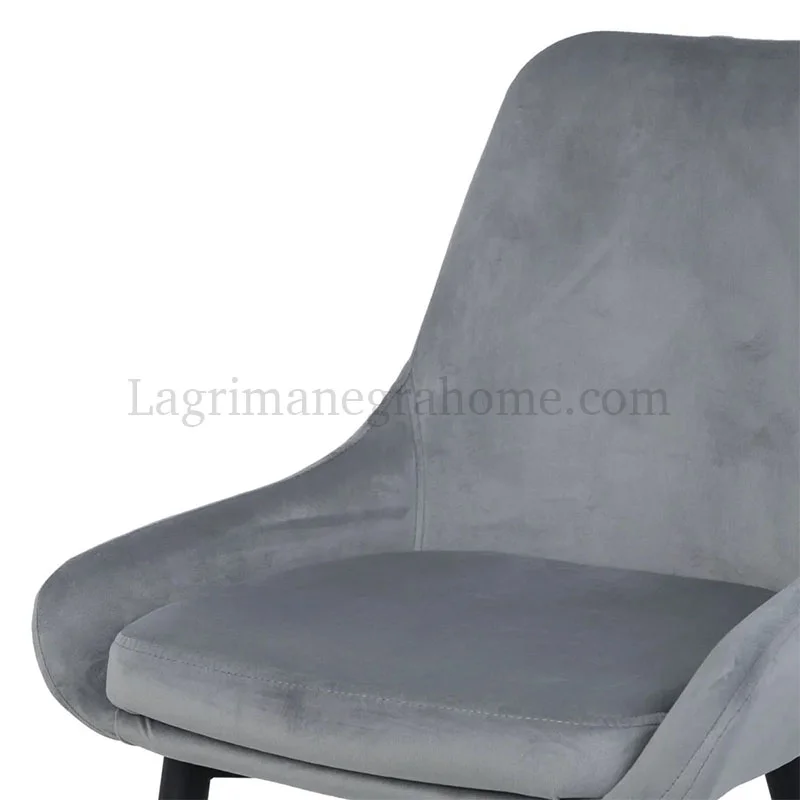 Detalle Silla Carlota Terciopelo Gris