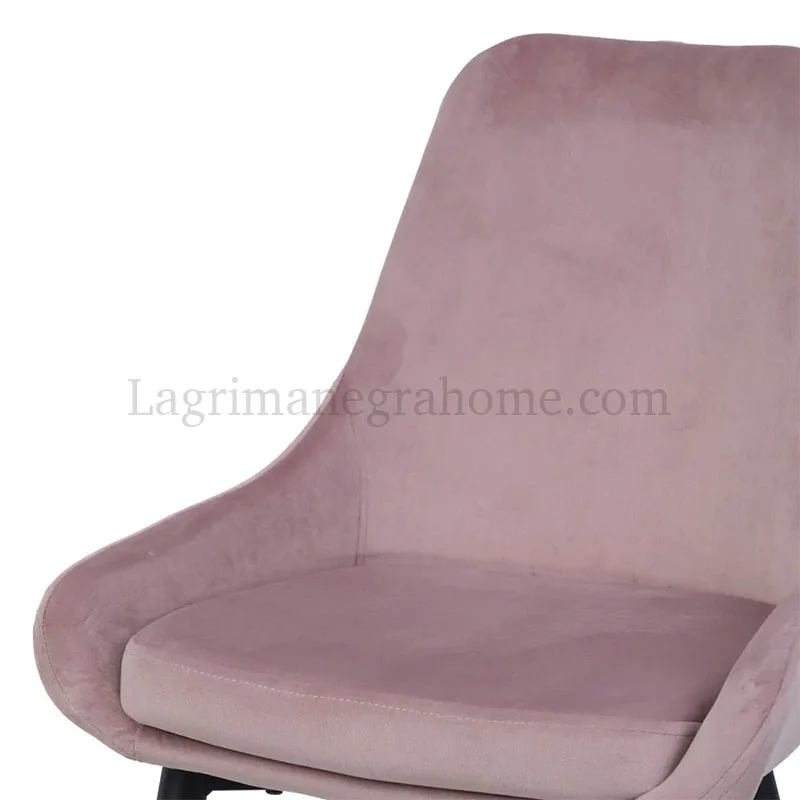 Detalle Silla Carlota Terciopelo Rosa