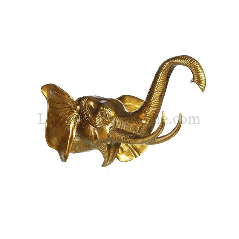 Busto Pared Elefante Dorado