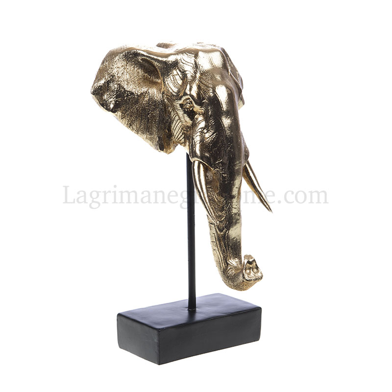 Busto de Elefante Dorado Frente