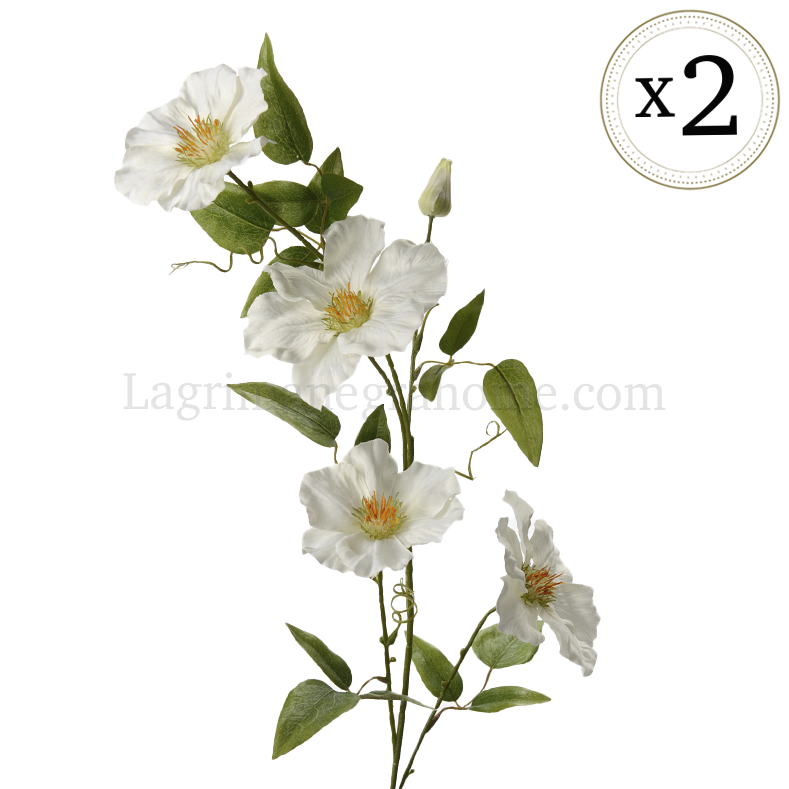 Flor clematite blanca artificial