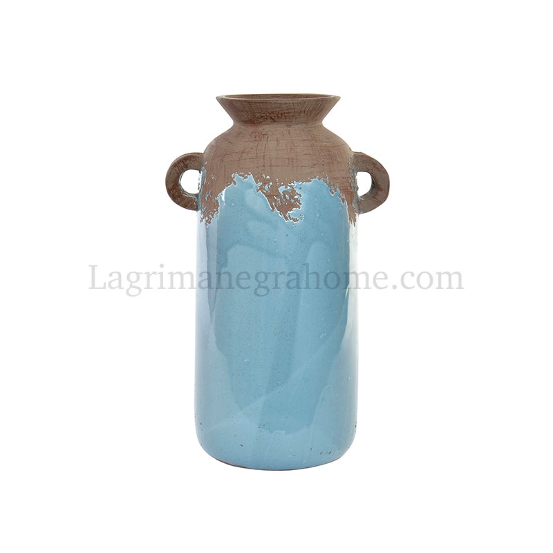 Jarrón cerámica azul tinaja 36cm