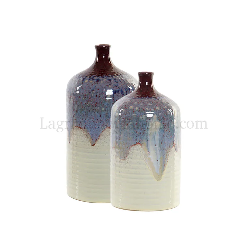 Jarrón ceramica degradado Caraffa detalle