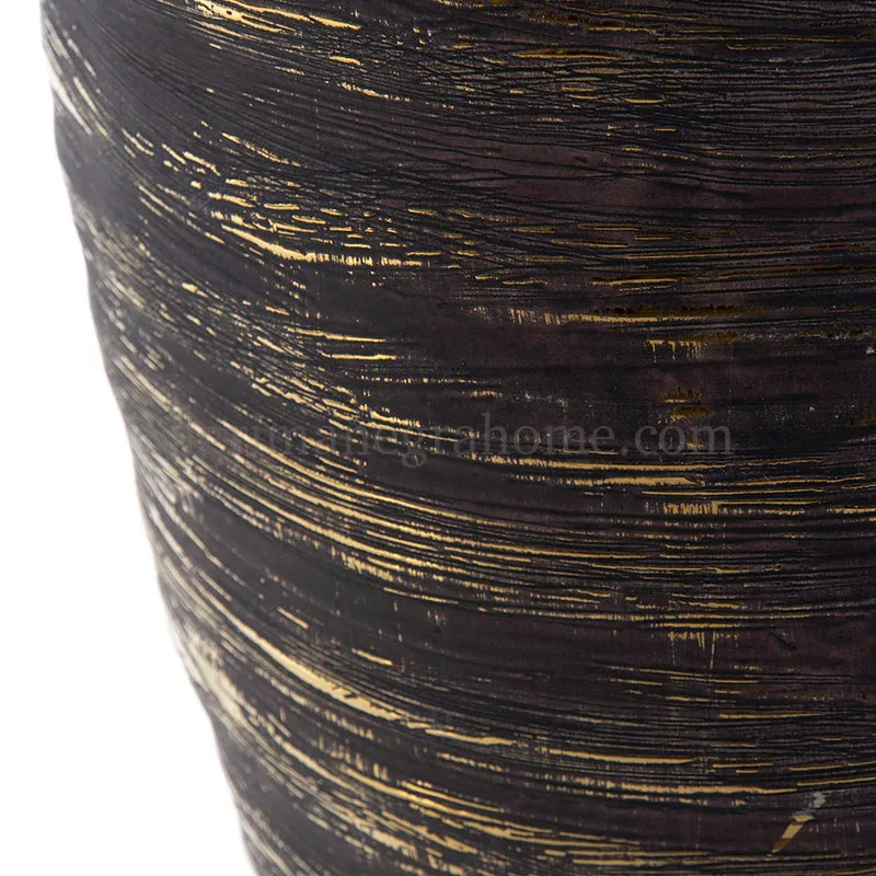 Jarrón dorado cerámica Enigma 36cm detalle 1