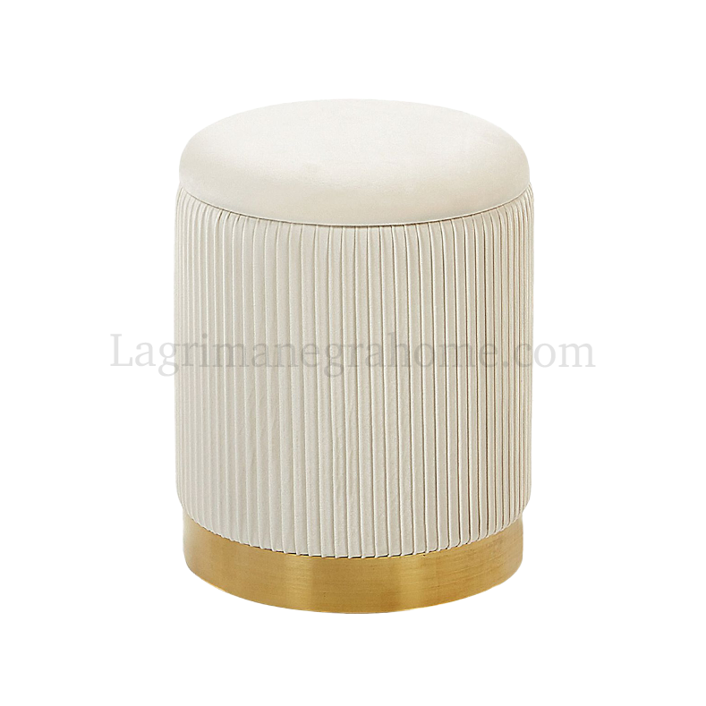 Puf arcón terciopelo crema