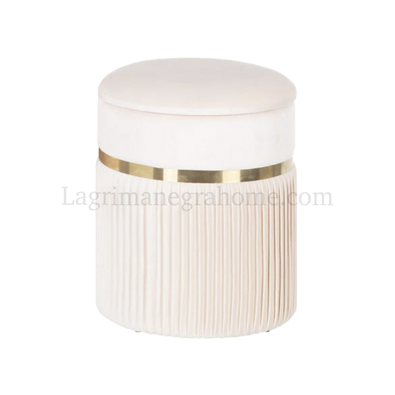Puf terciopelo beige arcón