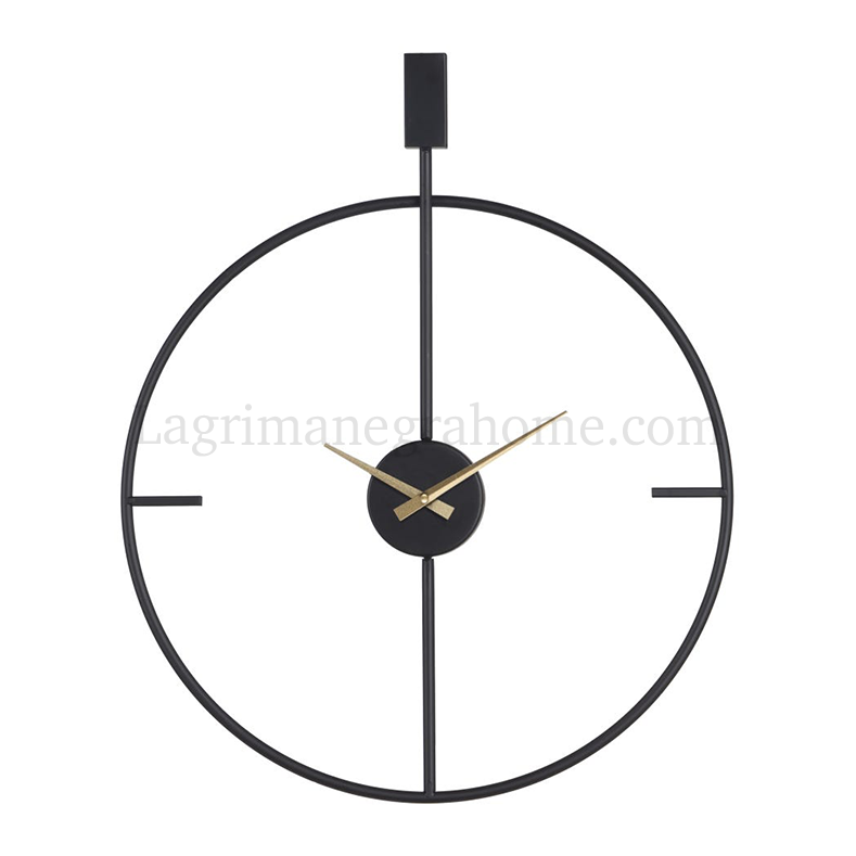 Reloj pared negro metal