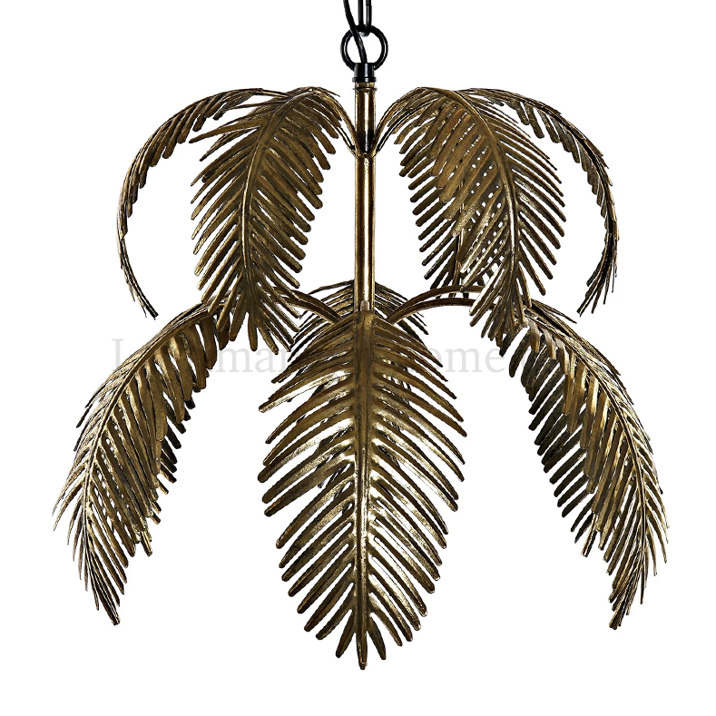 Lampara Techo Palmera Oro