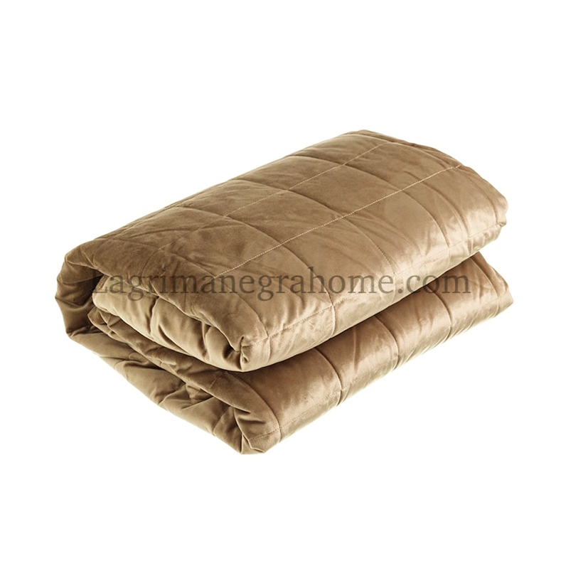 Colcha terciopelo ocre